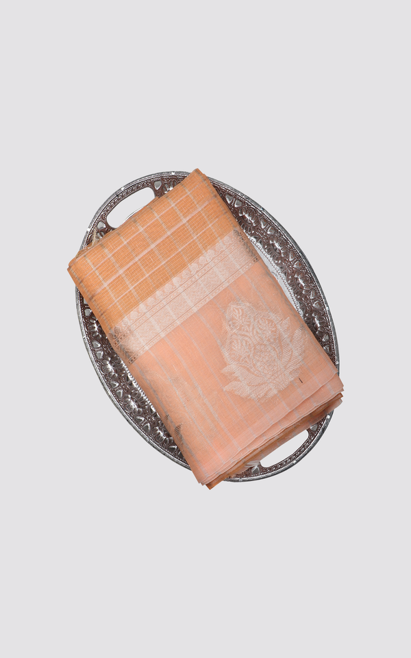 Orange Fancy Cotton Saree