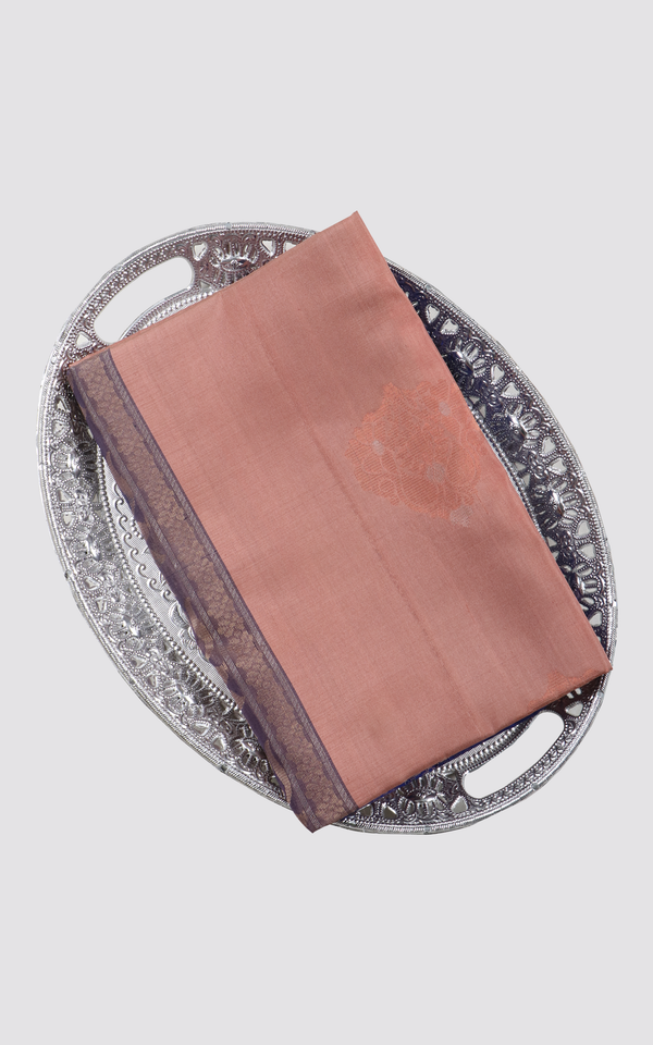Pure Soft Silk Saree Pastel Pink and Blue with subtle zari buttas