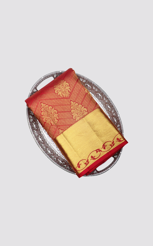 Red and Gold Pure Kanjivaram Silk Saree