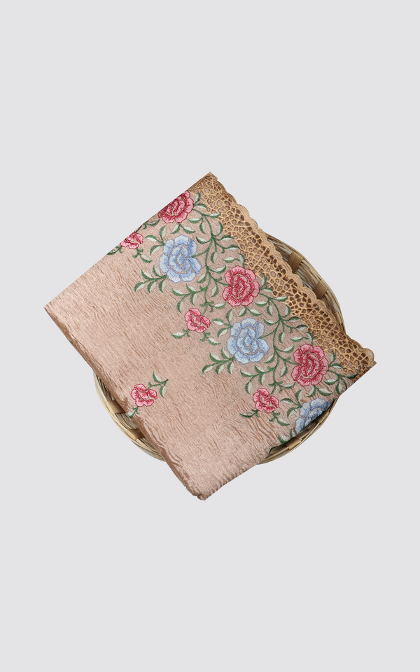 Sandal Crushed Tissue Saree