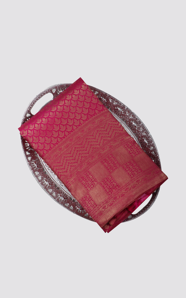 Dark Pink Pure Kanjivaram Silk Saree