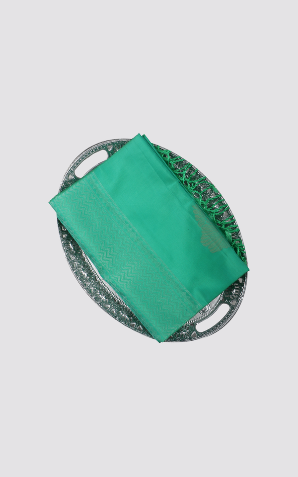 Emerald Green Pure Soft Silk Saree