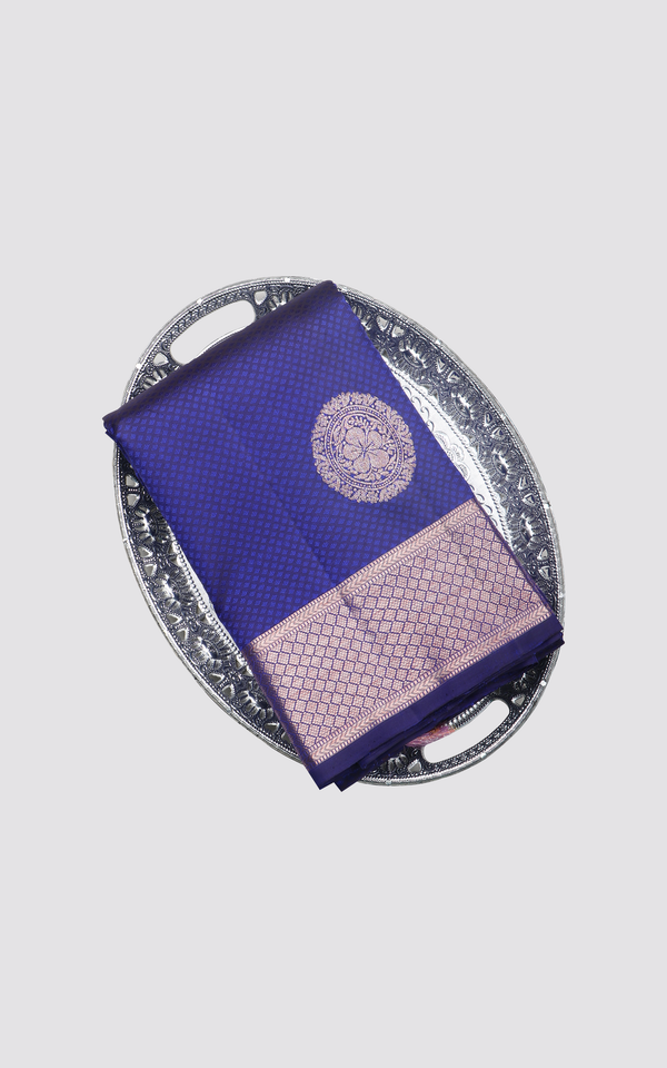 Navy Blue Pure Silk Saree