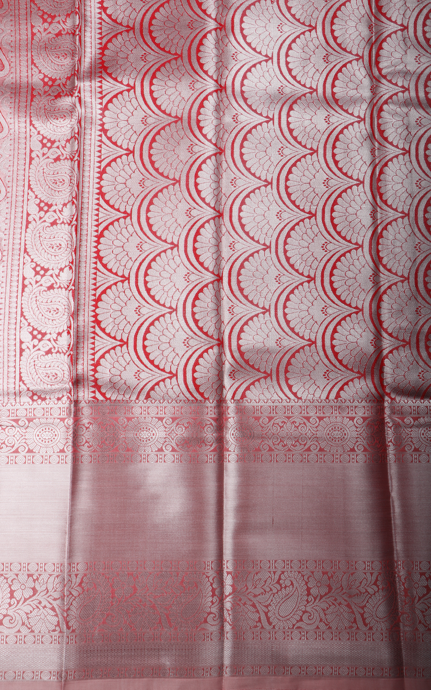 Vichitra Silk Saree Pastel Pink with Allover Zari Brocade Weaves & Zari Woven Border