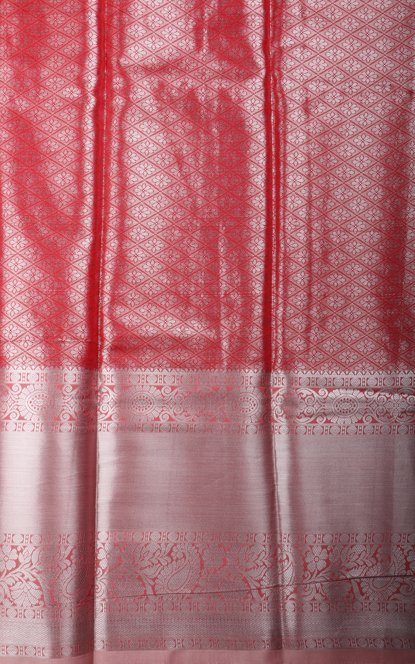 Vichitra Silk Saree Pastel Pink with Allover Zari Brocade Weaves & Zari Woven Border