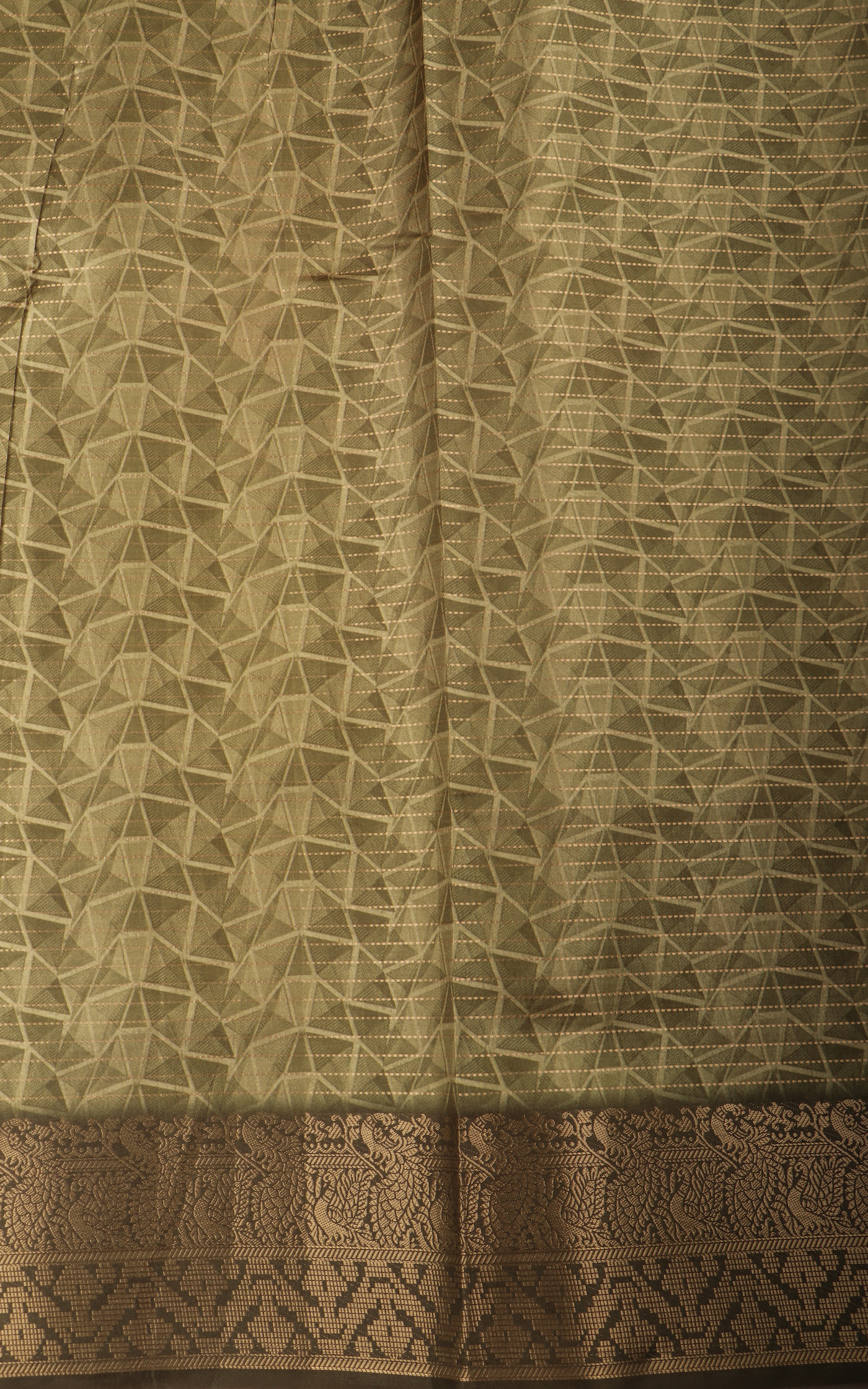 Green Semi Tussar Saree with Digital Prints