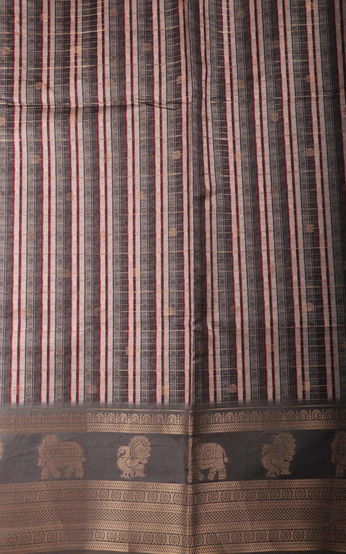 Grey Semi Tussar Saree with Digital Prints