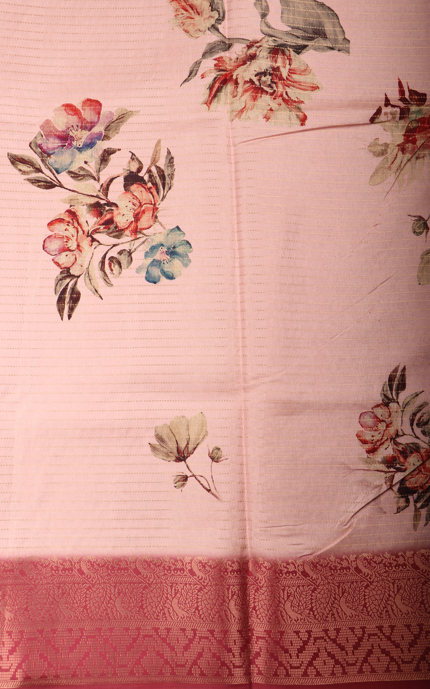 Pink Semi Tussar Saree with Digital Prints