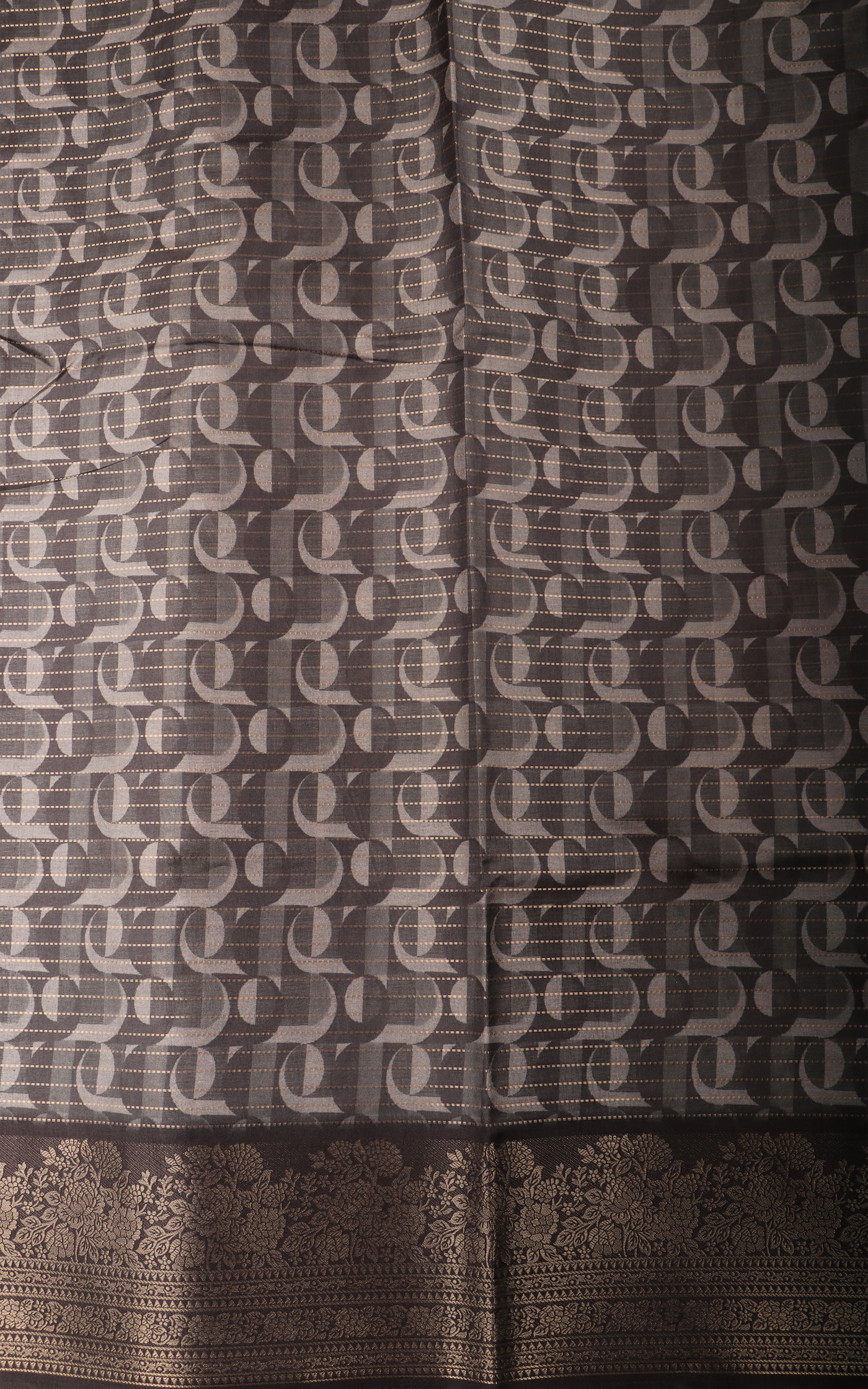 Elephant Grey Semi Tussar Saree with Digital Prints