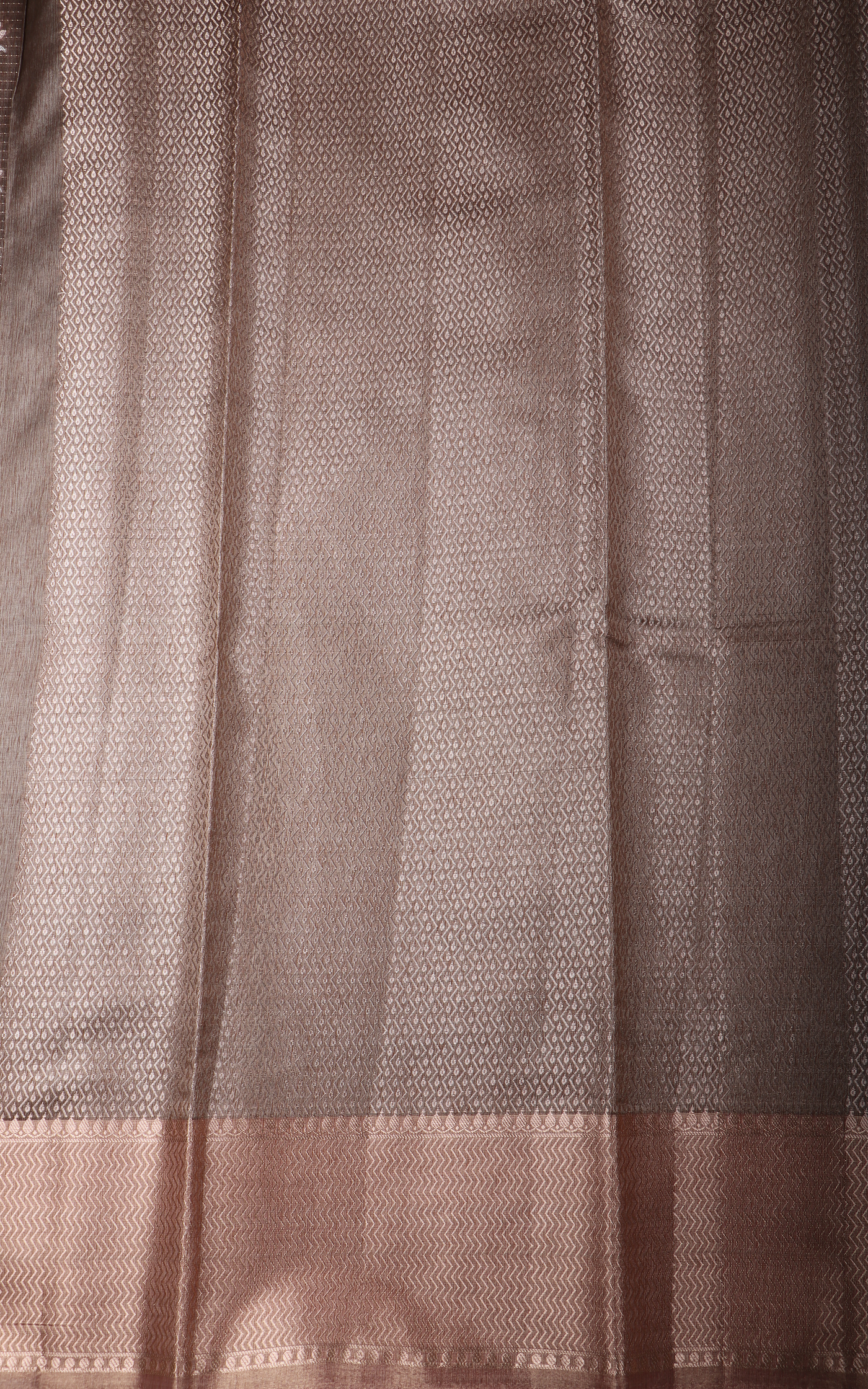 Brown Fancy Cotton Saree with Zari Woven Buttas