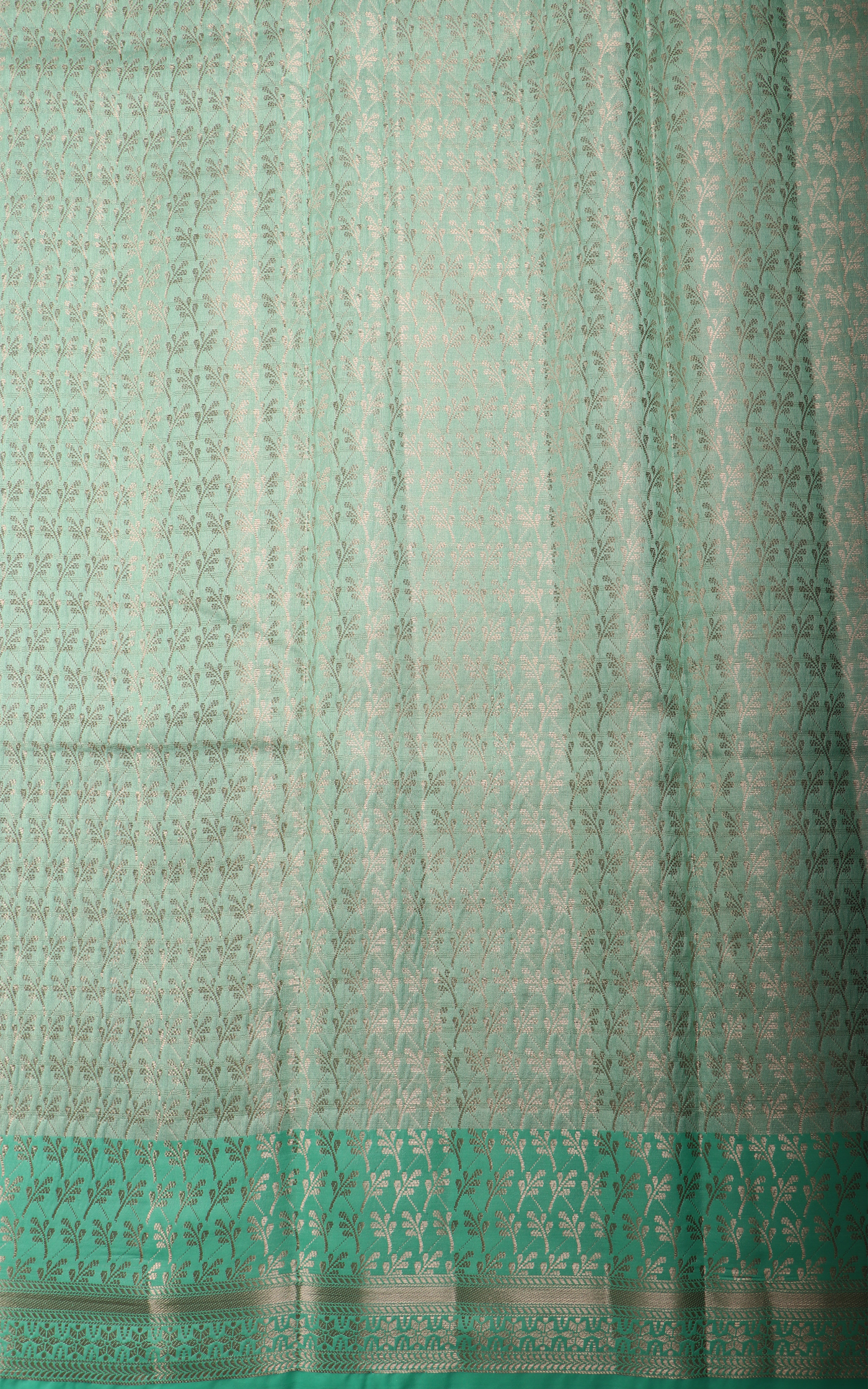 Dual Shade of Green Fancy Cotton Saree with Zari Woven Buttas