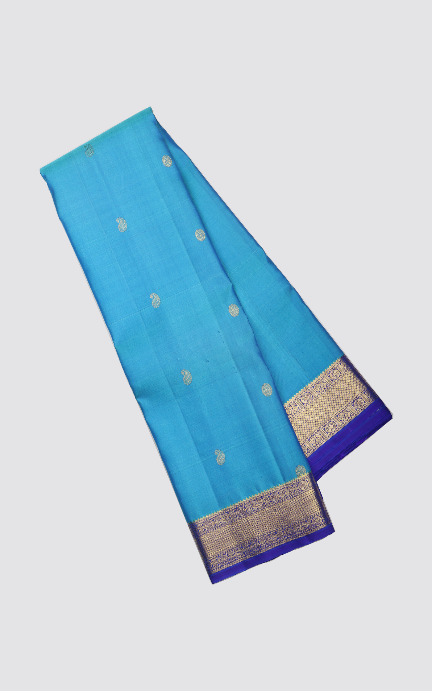 CS Blue and Royal Blue Pure Silk Saree