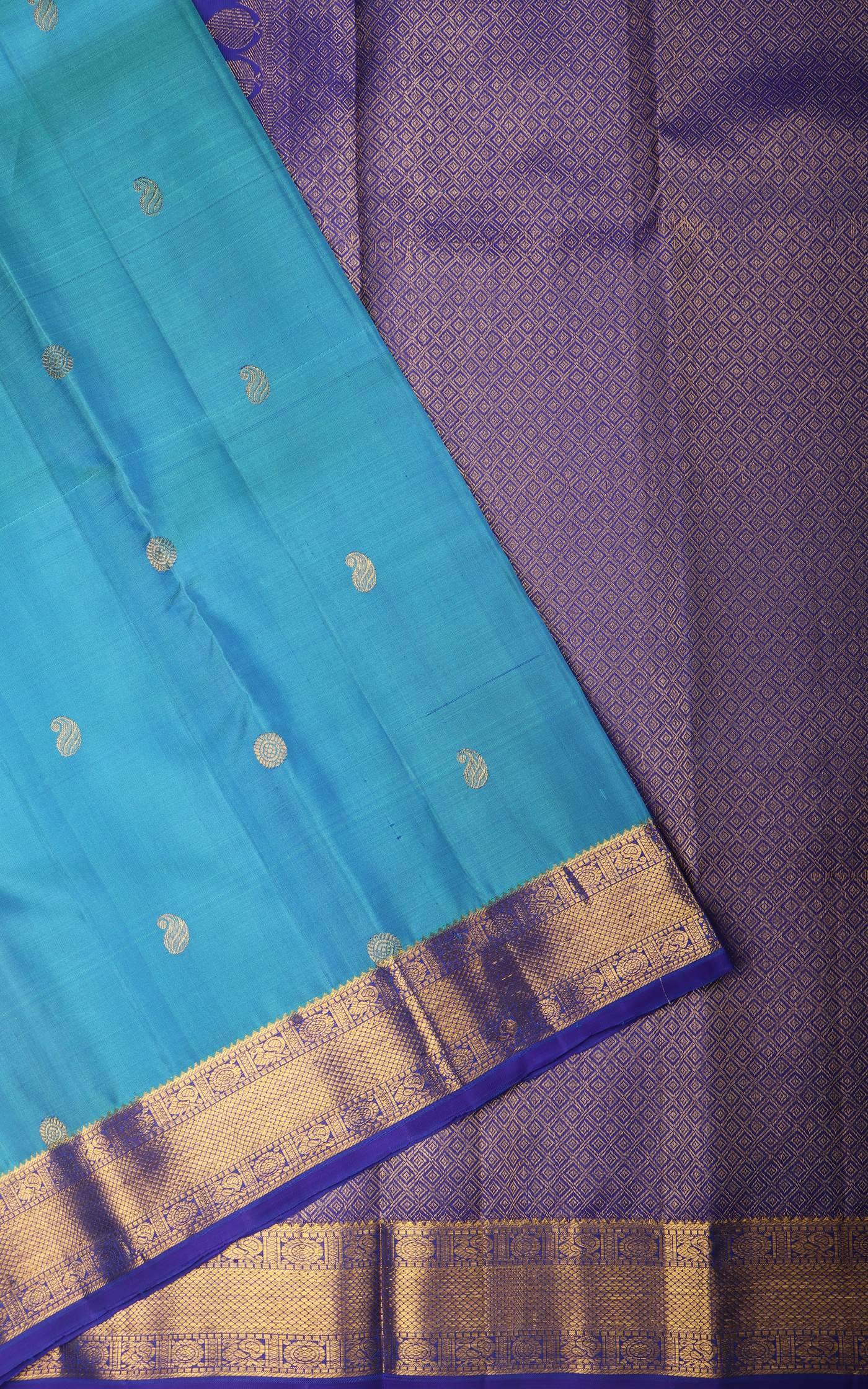 CS Blue and Royal Blue Pure Silk Saree