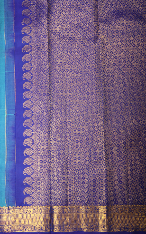 CS Blue and Royal Blue Pure Silk Saree