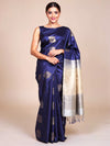Royal Blue with Sandle Semi Silk Saree