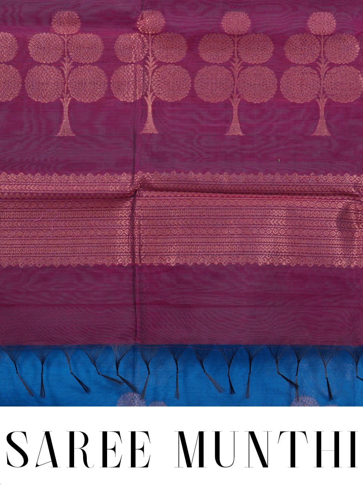 Royal Blue and Magenta Silk Cotton Saree