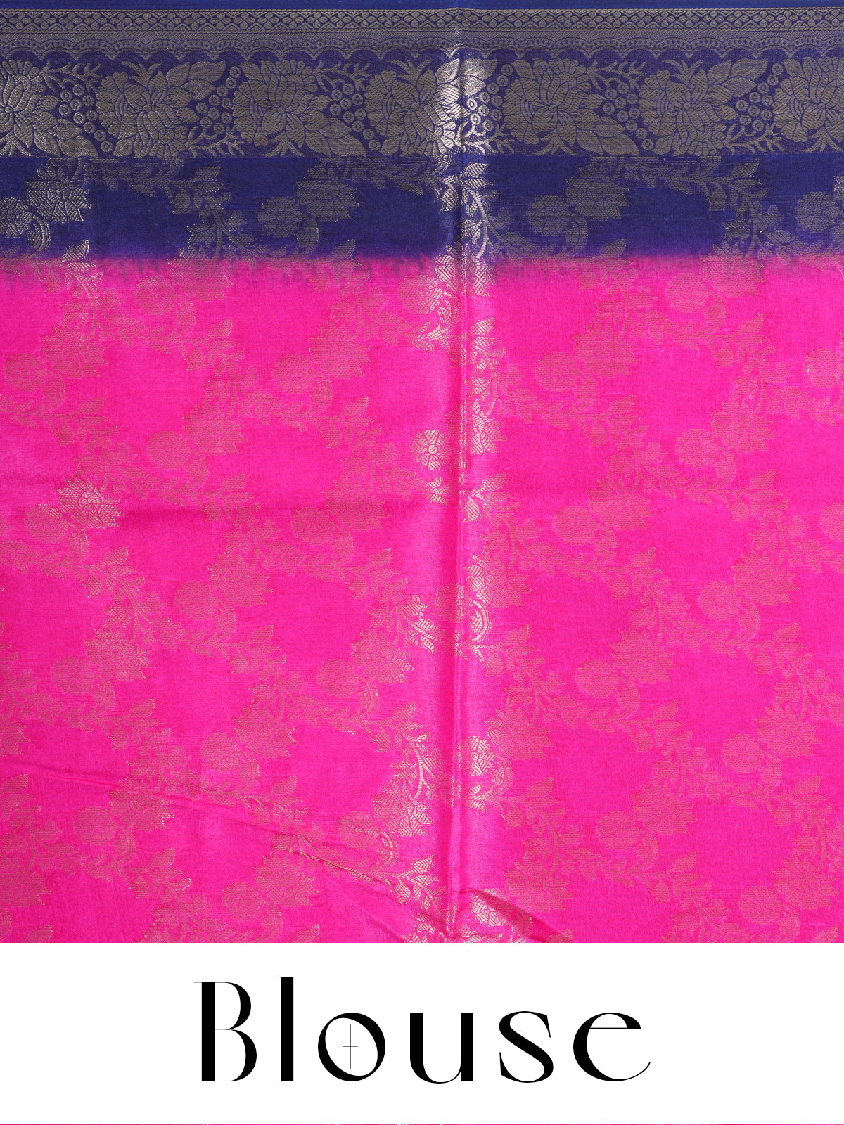 Magenta with Navy Blue - Semi Tussar Saree